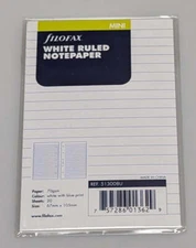 Filofax Mini White Ruled Notepaper Refill #513008