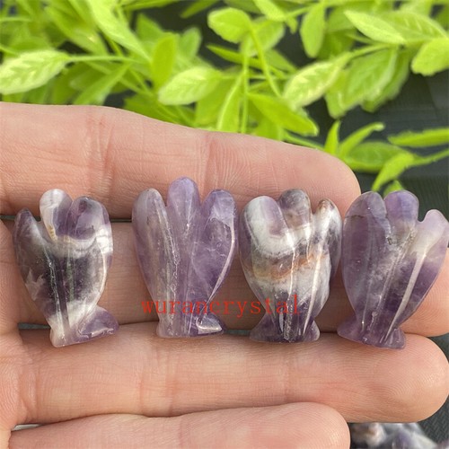 10 pz Cristallo di quarzo ametista naturale sognante intagliato punto angeli guarigione1" - Foto 8 di 10