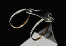 1/2 CTTW Diamond Gold Over Sterling Silver Oval Shape Hoop Earrings