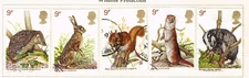 UK British Protected Fauna Wild Animals set of 5 stamps 1980