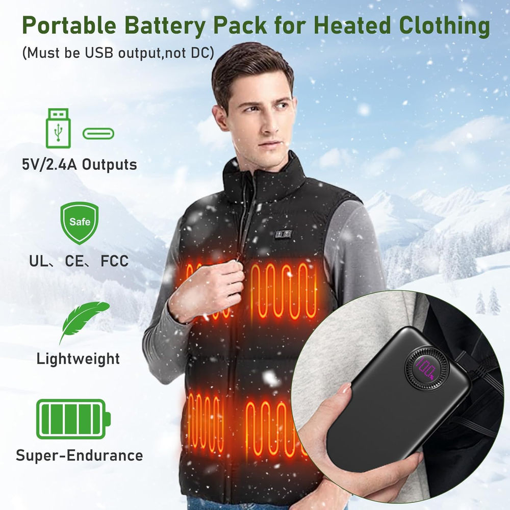 10000mAh 22.5W Power Bank with Built-in Cables, 4 Outputs, 2 Inputs