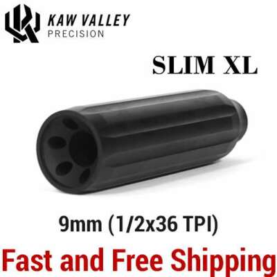 Kaw Valley Precision XL Extra Long Slim 9mm Linear Comp/Compensator 1/2x36 TPI