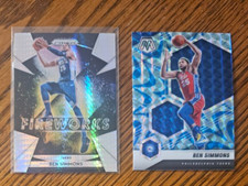 Ben Simmons -2018-19 Prizm Fireworks Hyper No.22 +2020-21 Mosaic Blue Reactive