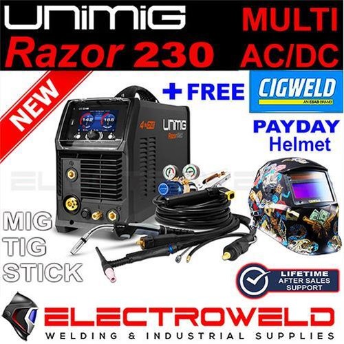 UNIMIG Razor Multi 230 ACDC Mig Tig Stick Welder Smart Set 230ACDC AC