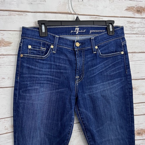 7 For All Mankind Dark Wash Gwenevere Skinny Jeans Size 30 - Picture 2 of 5