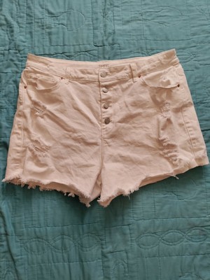 Women Size 18 White Jean Shorts Time 