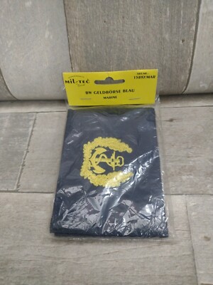 Vtg Mil-Tec Strum German Marine Wallet New Old Stock Very Rare Blue W/ Insignia 