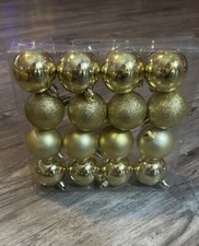 Holiday Style Ornaments 16 Count Shatter Proof- Gold New
