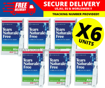 6 X ALCON TEARS NATURALE FREE 32 Vial 0.8ml LUBRICANT EYE DROPS RELIEVER