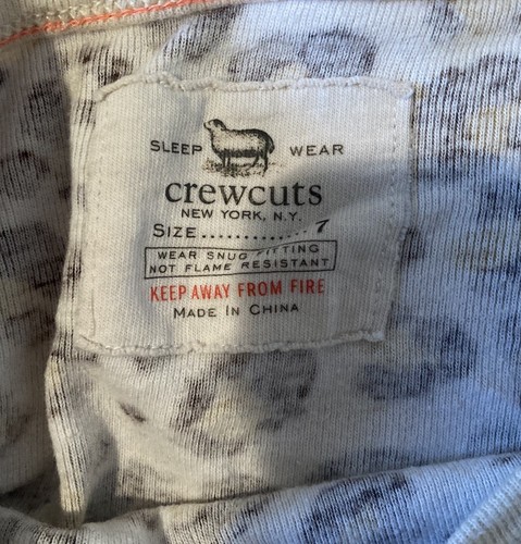 Crewcuts Girl’s Cheetah print pajama set Size 7 Brown O6 - Picture 4 of 14