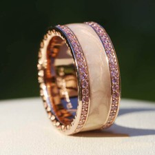 New 100% Authentic Silver Hearts of Rose Enamel Ring Size 5 6 7 7.5 8.5