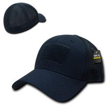 Navy Blue Tactical Operator Structured Mesh Flex Fitted Patch Hat Sz S/M  L/XL