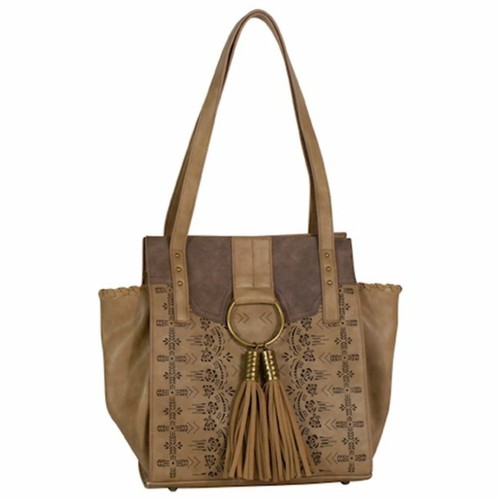 Catchfly Womens Faux Leather Chloe Concealed Carry Handbag, Hazelnut