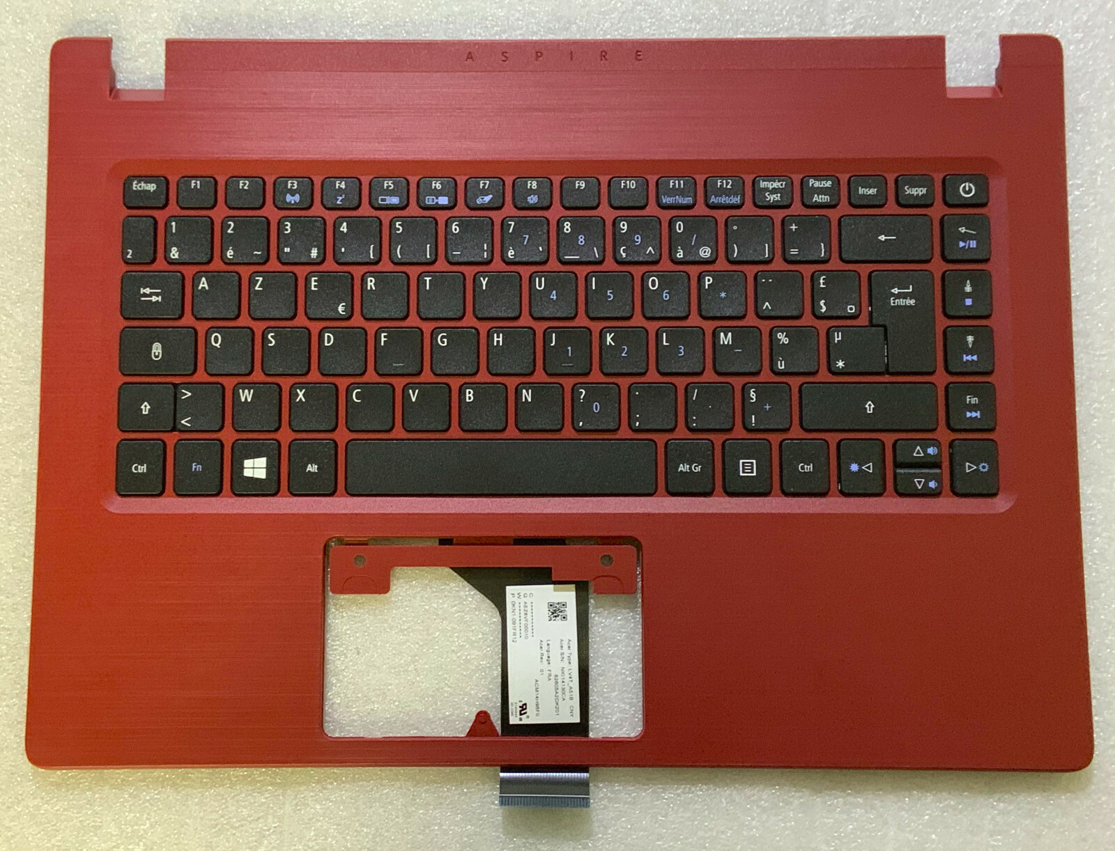 Clavier AZERTY Acer Aspire A114-31 6B.GQAN7.009 avec topcase rouge