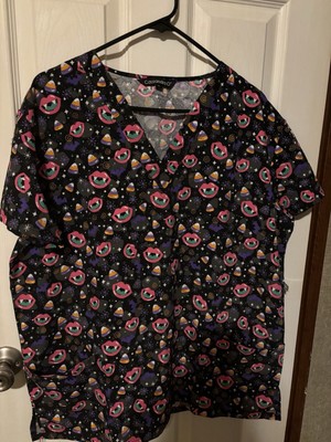 Scrub Top With Vampire Teeth And Candy Corn. Brand New With Tag.