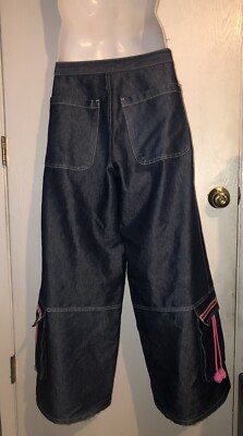 VTG Rare! Denim Baggy Jeans 7 Wide Leg Cargo Rave Emo Goth VTG Rare! Denim Baggy Jeans 7 Wide Leg Cargo Rave Emo Goth
