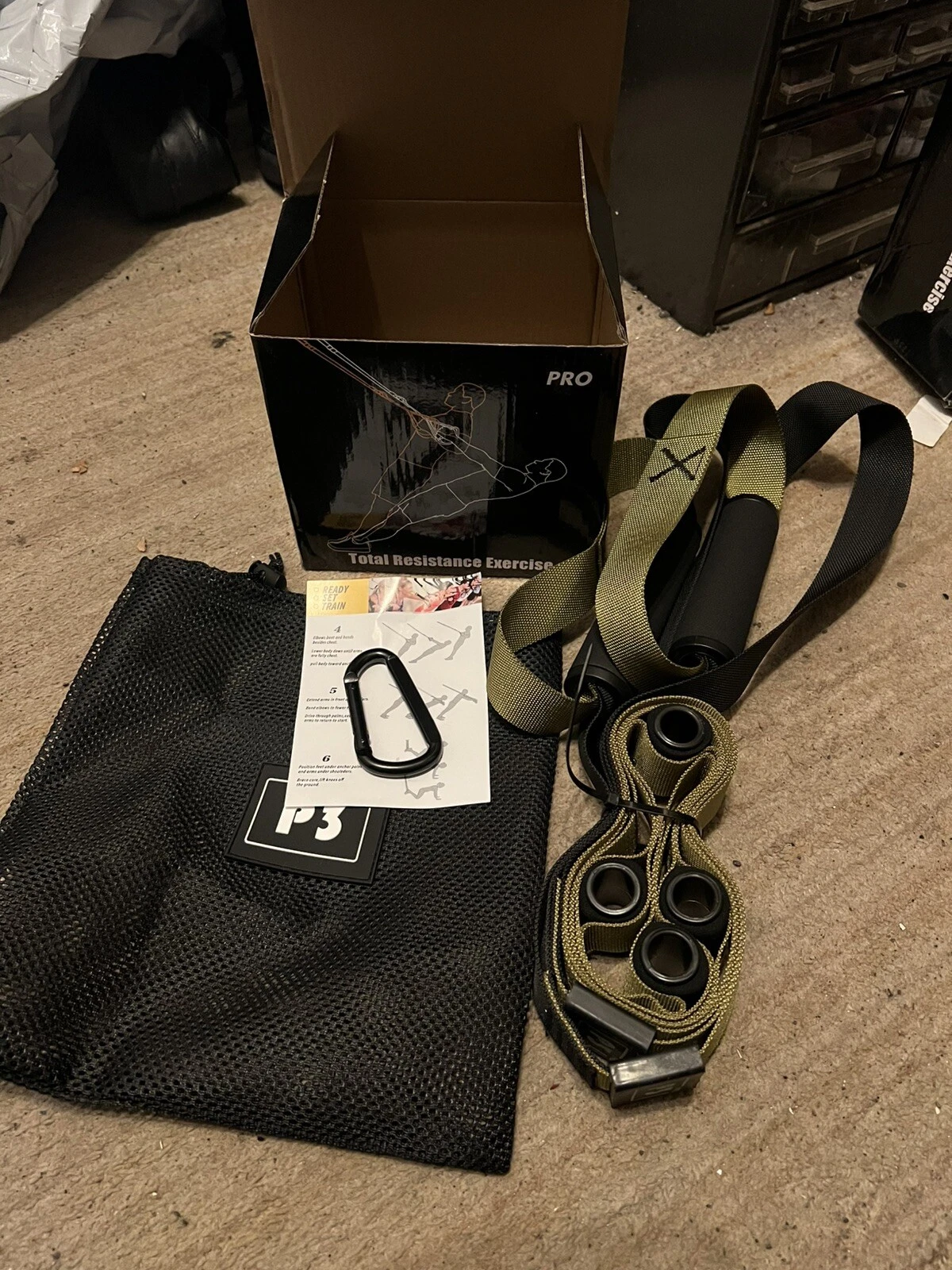 Upgraded Military Green Resistance Training Suspension Straps Total Resistance