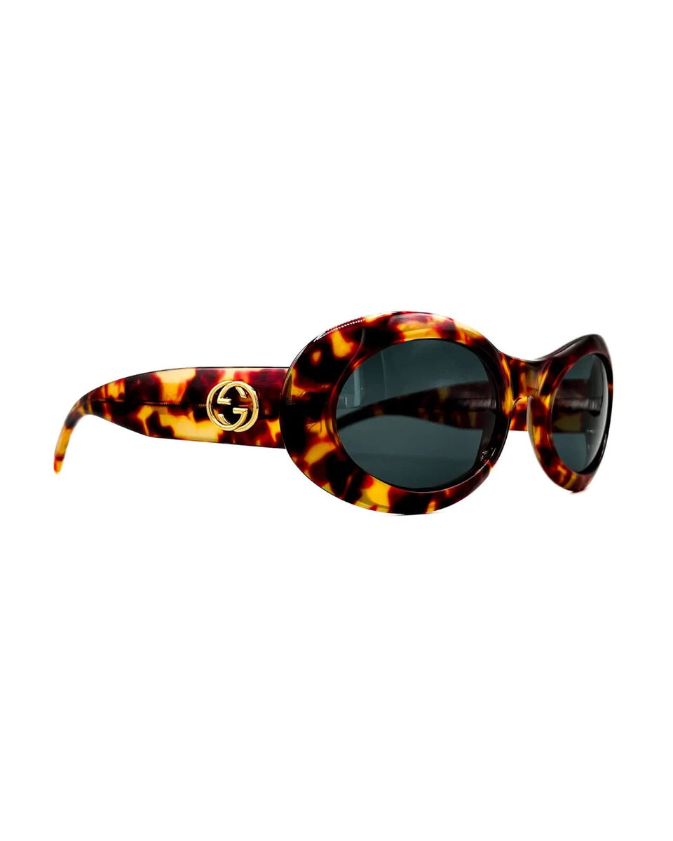 GUCCI Sunglasses Logo Oval Glasses Golden GG 2400 Brown GUCCI Sunglasses Logo Oval Glasses Golden GG 2400 Brown