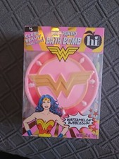 NEW, DC WONDER WOMAN HAND-PAINTED Bath bomb WATERMELON BUBBLEGUM