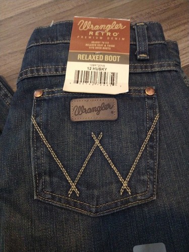 Wrangler Boy's Retro Relaxed Boot Cut Denim Jeans 12 Husky Blue - Picture 2 of 8