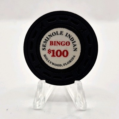 Seminole Indian Bingo Casino Hollywood Florida $100 Casino Chip CG006936