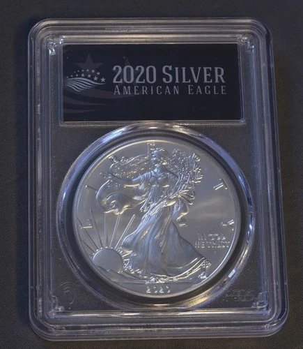 2020 S SILVER EAGLE PCGS PR70 DCAM FLAG FIRST DAY OF ISSUE