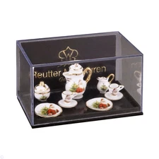 Reutter Porcelain - Dollhouse Miniature Coffee Set in Santa Design