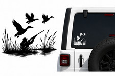 Flying Ducks Hunting Hunter Vinyl Decal Car Truck Window Bumper Sticker