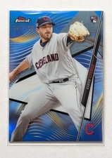 2020 Topps Finest Aaron Civale Blue Refractor /150 RC #70 Cleveland Guardians