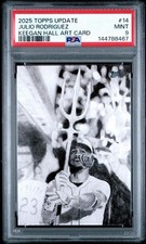 2025 Topps Update #KHAC-14 Julio Rodriguez Keegan Hall Art Card CASE HIT PSA 9
