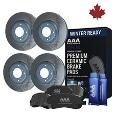 Front Rear Winter Ready Brake Rotors + Pads for 2017-2018 Seat Ateca 77E9