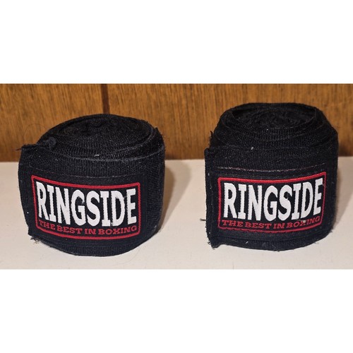 Ringside Boxing Hand Wraps Black Pair Hook Loop Training MMA Muay Thai