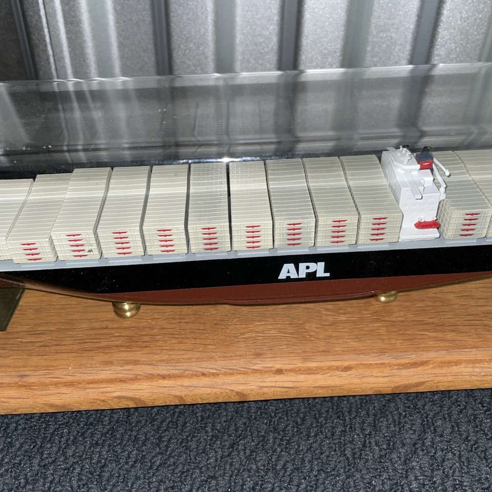 Vintage APL China CII Commercial Ship Container Ship Model with Glass ...