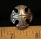 Vintage STERLING SILVER Biker Ring 16 Grams IRON CROSS Size 12 1/2