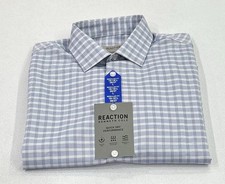 Kenneth Cole Men's Quick Dry Performance Dress Shirt, Blue, L 16-16.5,36/37 