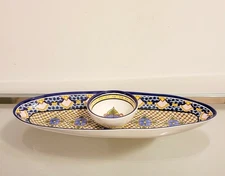 Pottery Barn Del Sol Melamine Oval Chip and Dip Serving Platter Tray Bowl New