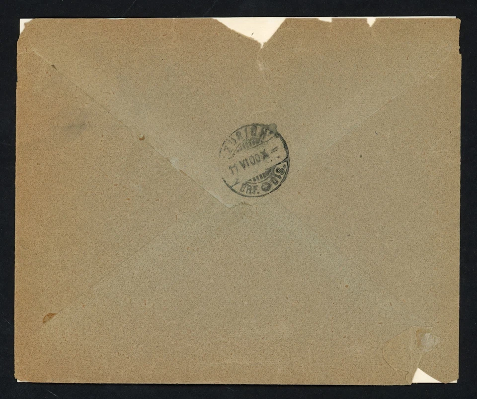 Cubierta Venezuela 1900 a Zurich, 50c Bolívar Resello Sobreimpresión Caracas Foto 3 de 3