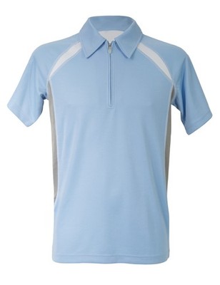 Herren Sport Poloshirt Coolplus  Fiber mit Zipper kurzarm atmungsaktiv  