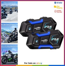 Motorcycle Bluetooth Headset 4 Way Helmet Intercom 1000m Range 40mm Speakers CVC