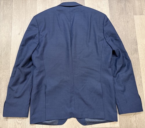 Hugo Boss x Tesse Lanificio Blue Virgin Wool Blazer Jacket - Size 46R - Picture 2 of 10