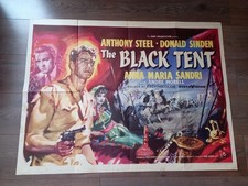 THE BLACK TENT 1956 BRITISH QUAD POSTER ANTHONY STEEL DONALD SINDEN ANDRE MORELL