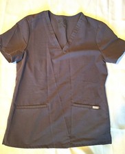 FIGS Technical Collection Women's Gray V-Neck Short Sleeve Scrub Top Size S