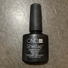 Genuine CND Shellac Gel UV LED Nail Polish, Black Pool, Over 1/2 Full