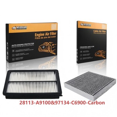 28113-A9100&97134-C6900 Carbon Cabin Engine Air Filter For 2016-2020 KIA Sorento