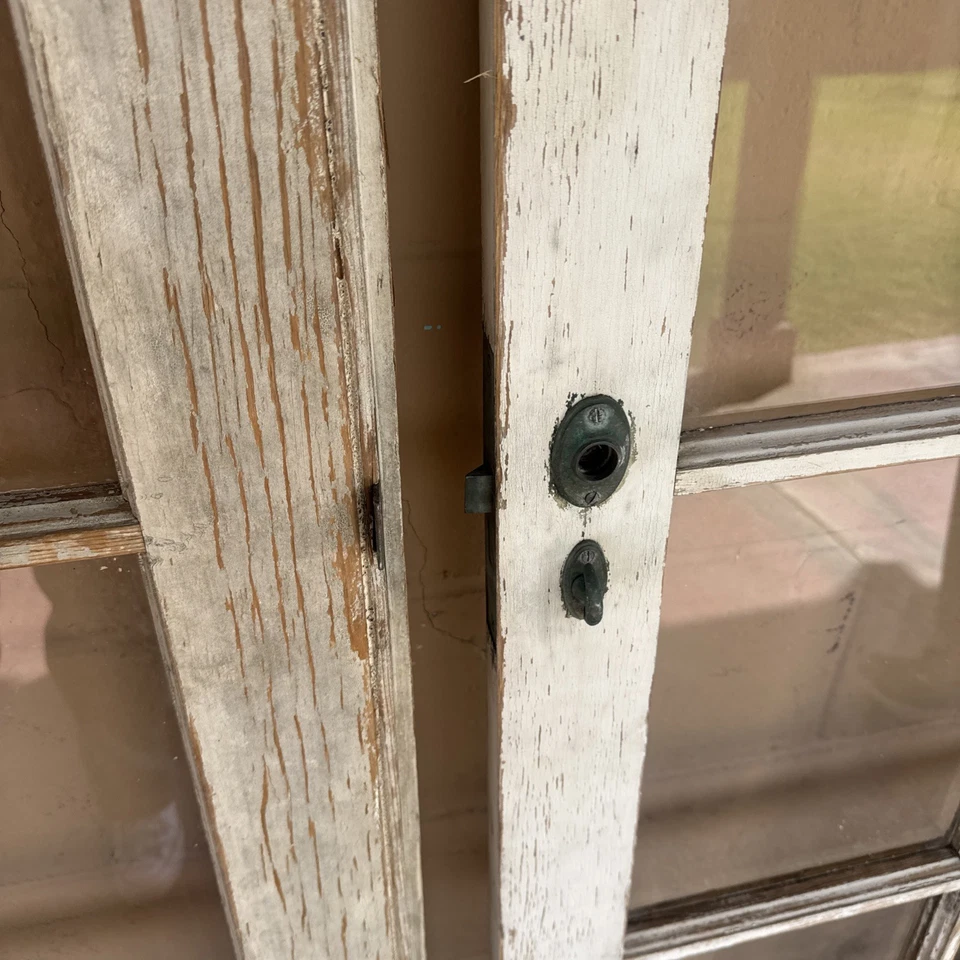 60.25"x80.50"x1 3/8" Antique 20 Pane French Double Doors 1800's - Image 4 of 4