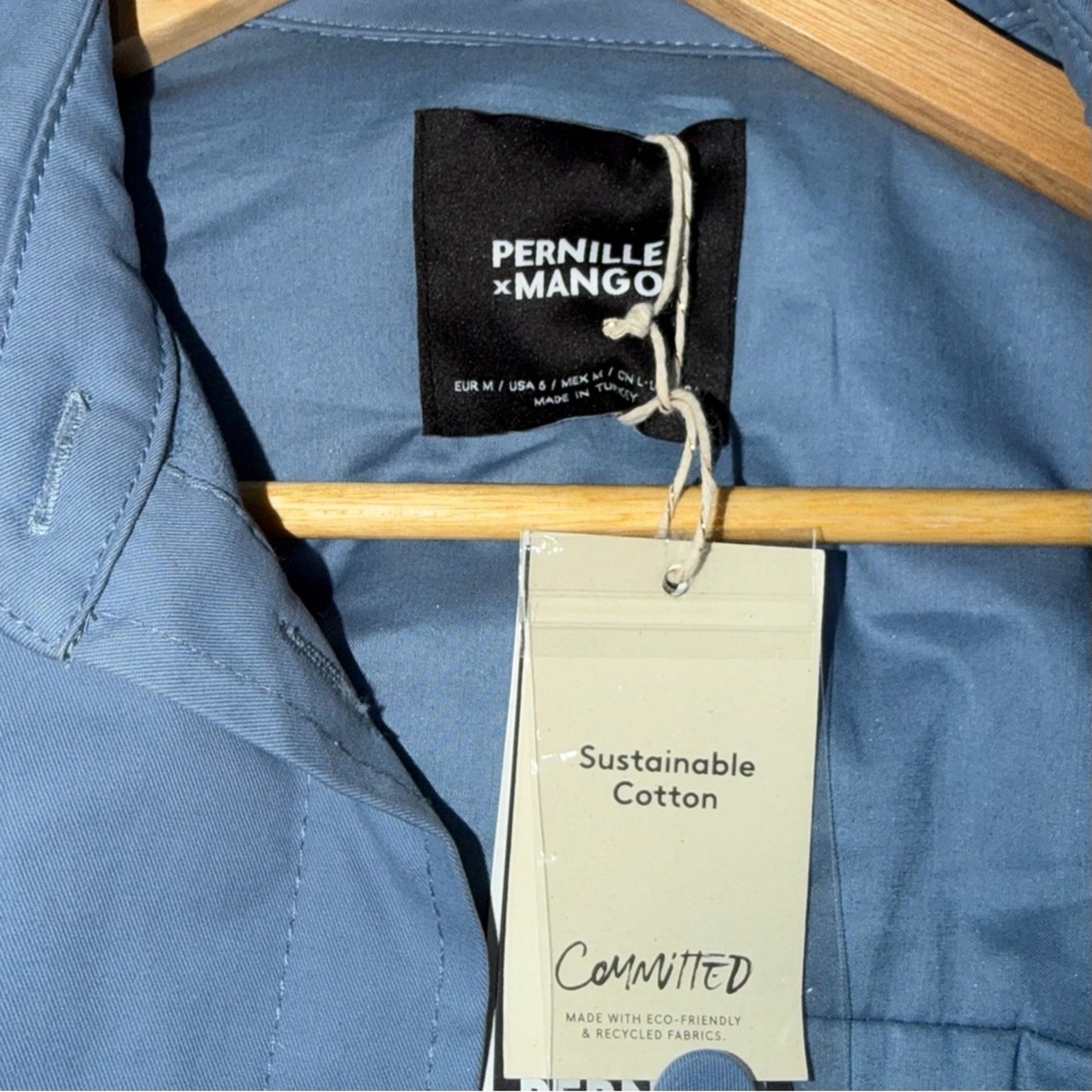 Pernille X MANGO Soft Cotton Button Down Oversized Shirt Jacket NWT Size 6 thumbnail 7