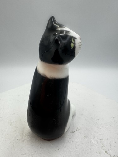 Vintage Bone China Tuxedo Cat Kitten Black and White Figurine Knickknack 3” Tall - Picture 8 of 12