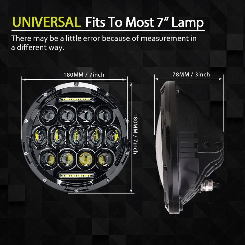 Faro LED de 7 pulgadas 140 W Hi Lo + 2 piezas luces antiniebla de 4,5 pulgadas 60 W para Harley Davidson Foto 2 de 4