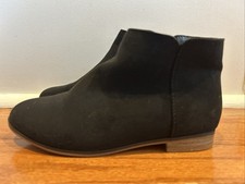 Cat  Jack Girls Black Suede Like Booties Boots Shoes, Size 2