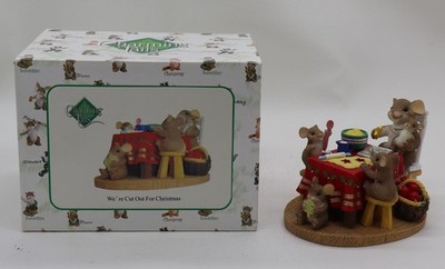 Fitz and Floyd Charming Tails Mice We're Cut Out for Christmas Figurine